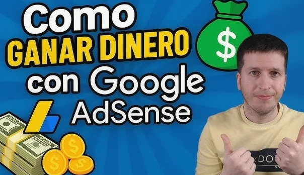 Gráfico de crecimiento financiero con Adsense en fondo claro