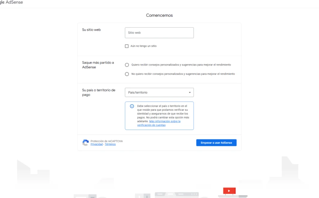 Registro en Google Adsense para ganar dinero con anuncios en línea